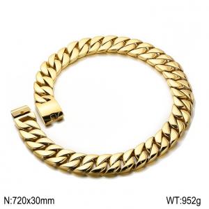 Men's Super Coarse Fashion Cast Polished Hip Hop Gold Plated Necklace Dog Chain - KN199356-KJX