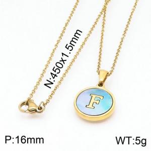 SS Gold-Plating Necklace - KN199383-LB