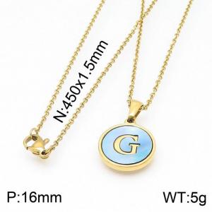 SS Gold-Plating Necklace - KN199384-LB