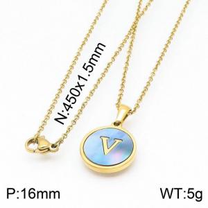 SS Gold-Plating Necklace - KN199399-LB