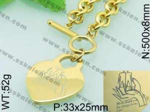 SS Gold-Plating Necklace - KN19940-Z