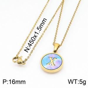 SS Gold-Plating Necklace - KN199401-LB