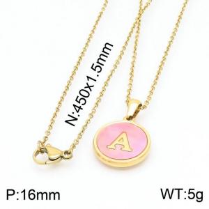 SS Gold-Plating Necklace - KN199404-LB