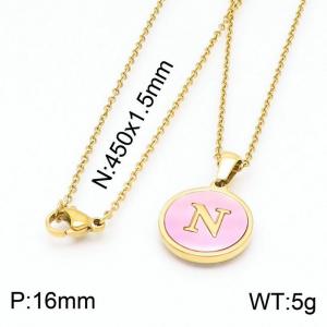 SS Gold-Plating Necklace - KN199417-LB
