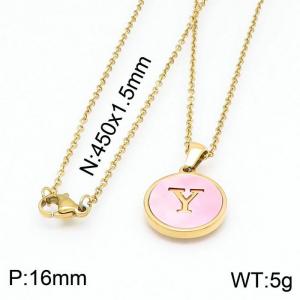 SS Gold-Plating Necklace - KN199428-LB