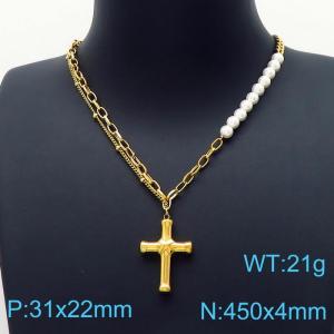 SS Gold-Plating Necklace - KN199450-HM