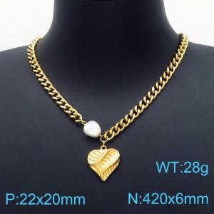 SS Gold-Plating Necklace - KN199463-HM