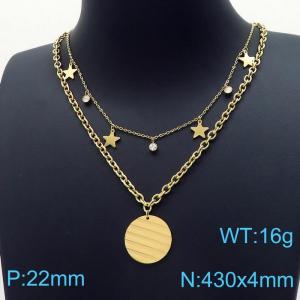 SS Gold-Plating Necklace - KN199470-KA