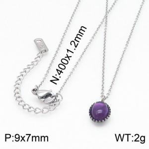 Stainless Steel Stone Necklace - KN199546-KA