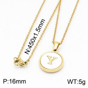 SS Gold-Plating Necklace - KN199631-KA