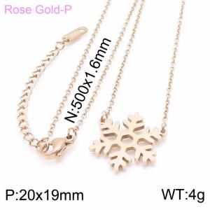Christmas Snow Polished Rose Gold-Plating Women's Necklace Extension Chain - KN199692-KLX