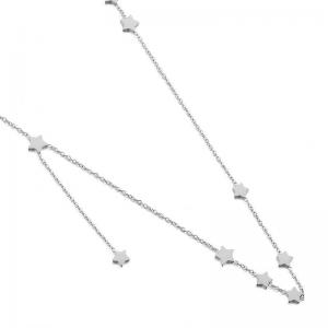 Fashionable and versatile five pointed star collarbone chain with star splicing short necklace - KN199697-KLX