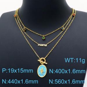 SS Gold-Plating Necklace - KN199700-KLX