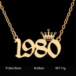 SS Gold-Plating Necklace - KN199760-WGNF