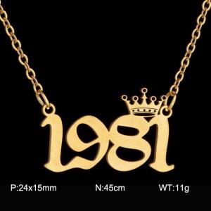 SS Gold-Plating Necklace - KN199761-WGNF