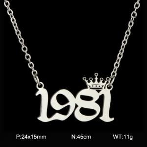 Stainless Steel Necklace - KN199762-WGNF