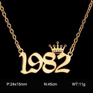 SS Gold-Plating Necklace - KN199763-WGNF