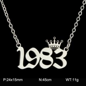 Stainless Steel Necklace - KN199765-WGNF