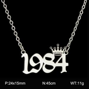 Stainless Steel Necklace - KN199767-WGNF
