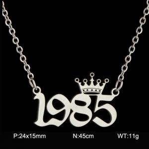 Stainless Steel Necklace - KN199770-WGNF