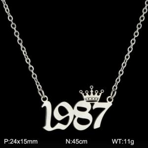 Stainless Steel Necklace - KN199774-WGNF