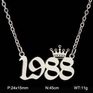 Stainless Steel Necklace - KN199775-WGNF