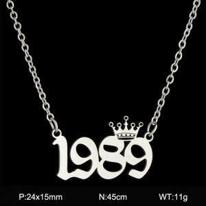 Stainless Steel Necklace - KN199777-WGNF