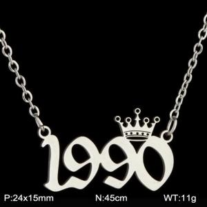 Stainless Steel Necklace - KN199780-WGNF