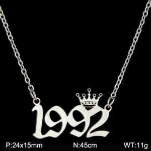 Stainless Steel Necklace - KN199783-WGNF