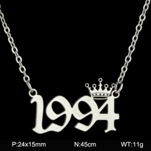 Stainless Steel Necklace - KN199788-WGNF