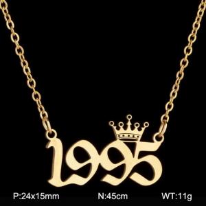 SS Gold-Plating Necklace - KN199789-WGNF