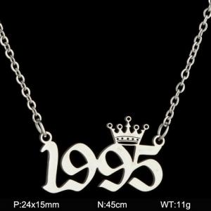 Stainless Steel Necklace - KN199790-WGNF