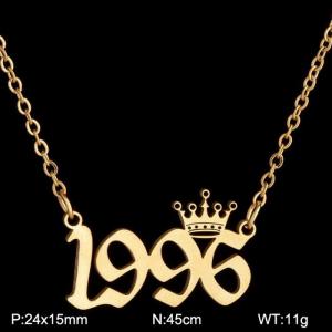 SS Gold-Plating Necklace - KN199791-WGNF