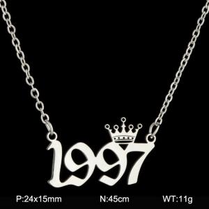 Stainless Steel Necklace - KN199794-WGNF