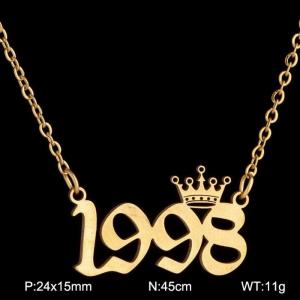 SS Gold-Plating Necklace - KN199796-WGNF