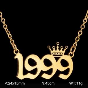 SS Gold-Plating Necklace - KN199797-WGNF
