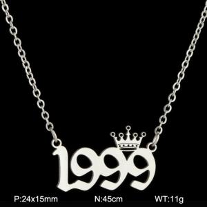 Stainless Steel Necklace - KN199798-WGNF