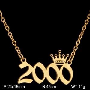 SS Gold-Plating Necklace - KN199799-WGNF