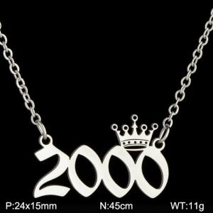 Stainless Steel Necklace - KN199800-WGNF