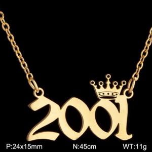 SS Gold-Plating Necklace - KN199802-WGNF