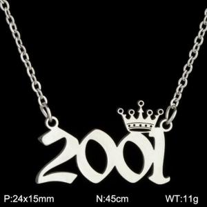 Stainless Steel Necklace - KN199803-WGNF
