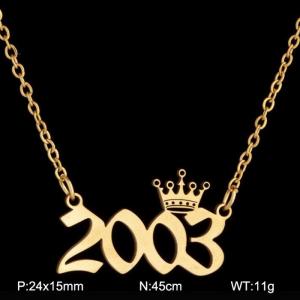 SS Gold-Plating Necklace - KN199806-WGNF