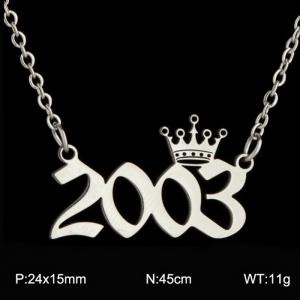 Stainless Steel Necklace - KN199807-WGNF