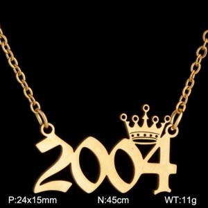 SS Gold-Plating Necklace - KN199809-WGNF