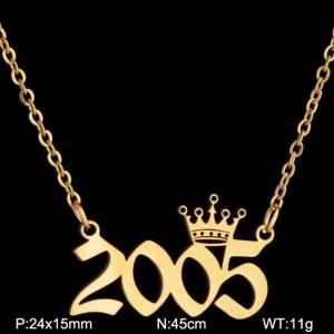 SS Gold-Plating Necklace - KN199810-WGNF