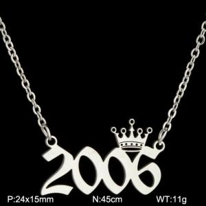 Stainless Steel Necklace - KN199812-WGNF
