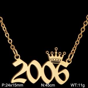 SS Gold-Plating Necklace - KN199813-WGNF