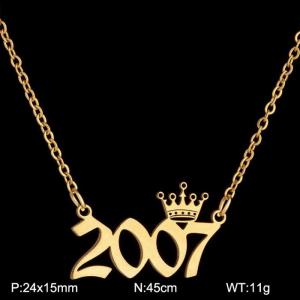 SS Gold-Plating Necklace - KN199814-WGNF