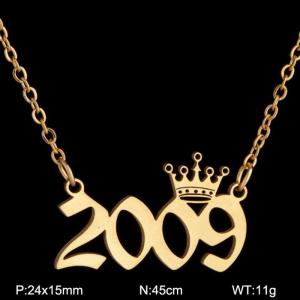 SS Gold-Plating Necklace - KN199818-WGNF