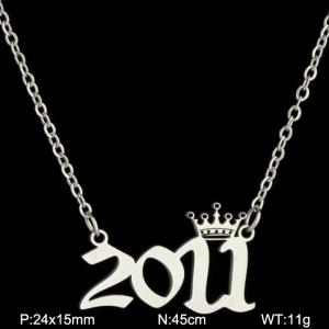 Stainless Steel Necklace - KN199822-WGNF